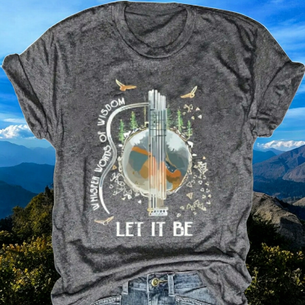 NEW! Soft & Stretchy 'Let It Be' Beetles Design Graphic Tee